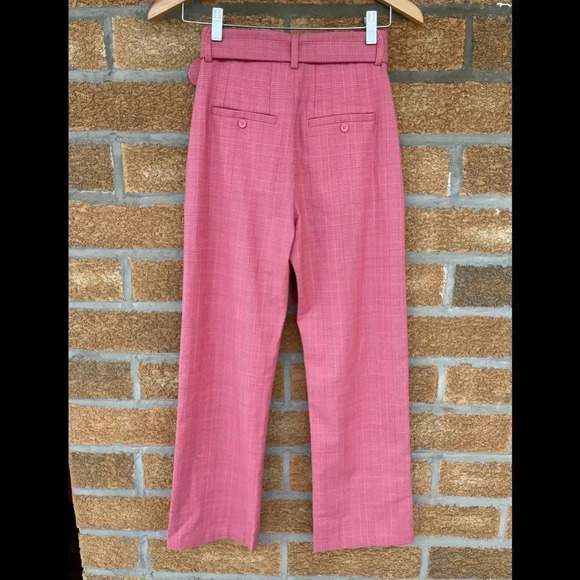 & Other Stories Belted Plaid Kick Flare Trousers 0 - Picture 8 of 13